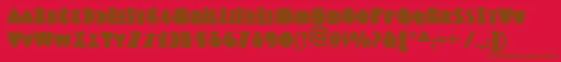 Czcionka Flatironnf – brązowe czcionki na czerwonym tle