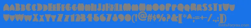 フォントFlatironnf – 青い背景に灰色の文字