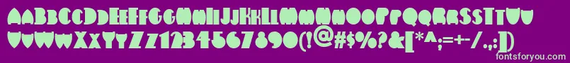 フォントFlatironnf – 紫の背景に緑のフォント