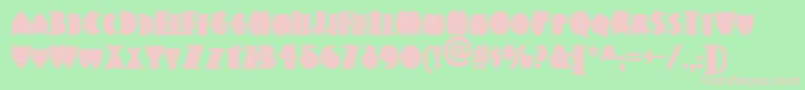 Flatironnf Font – Pink Fonts on Green Background