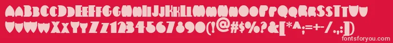 フォントFlatironnf – 赤い背景にピンクのフォント