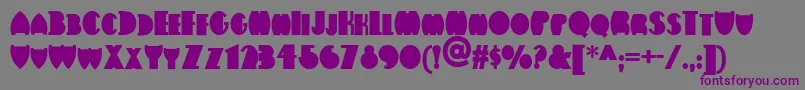 フォントFlatironnf – 紫色のフォント、灰色の背景