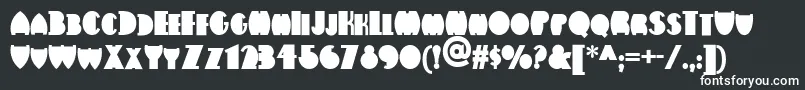 Flatironnf-fontti – valkoiset fontit mustalla taustalla