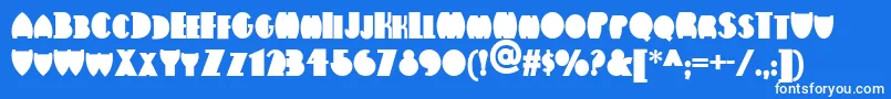 Flatironnf-fontti – valkoiset fontit sinisellä taustalla