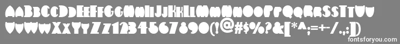 Flatironnf-Schriftart – Weiße Schriften auf grauem Hintergrund