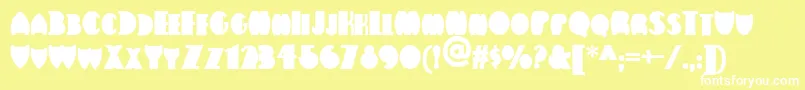 Czcionka Flatironnf – białe czcionki na żółtym tle