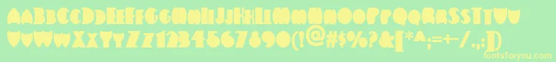 Шрифт Flatironnf – жёлтые шрифты на зелёном фоне