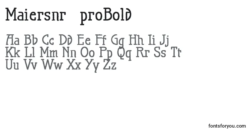 Czcionka Maiersnr21proBold – alfabet, cyfry, specjalne znaki