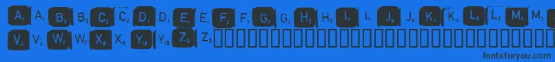 Fonte Scrabble – fontes pretas em um fundo azul