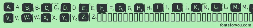 Scrabble-fontti – mustat fontit vihreällä taustalla