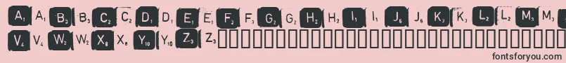 Scrabble Font – Black Fonts on Pink Background