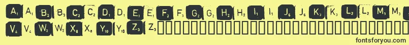 Scrabble Font – Black Fonts on Yellow Background