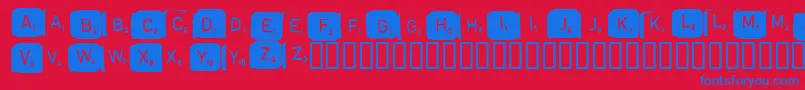 Scrabble Font – Blue Fonts on Red Background