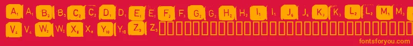 fuente Scrabble – Fuentes Naranjas Sobre Fondo Rojo