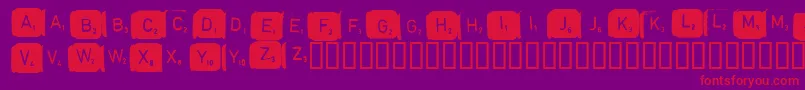 Fonte Scrabble – fontes vermelhas em um fundo violeta