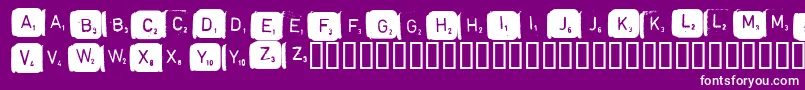 Scrabble Font – White Fonts on Purple Background