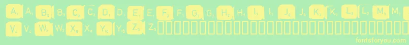 Fonte Scrabble – fontes amarelas em um fundo verde