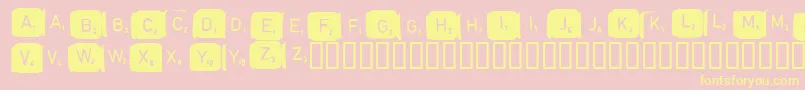 Scrabble Font – Yellow Fonts on Pink Background