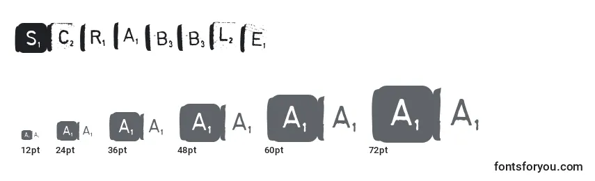 Scrabble Font Sizes