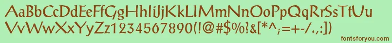 PosaunedbNormal Font – Brown Fonts on Green Background