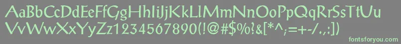 フォントPosaunedbNormal – 灰色の背景に緑のフォント