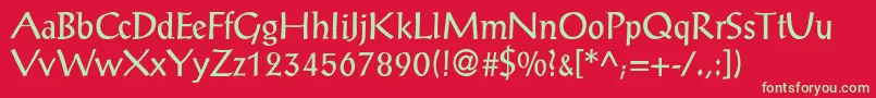 フォントPosaunedbNormal – 赤い背景に緑の文字