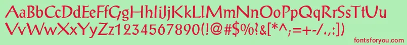 PosaunedbNormal Font – Red Fonts on Green Background