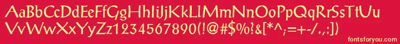 PosaunedbNormal Font – Yellow Fonts on Red Background