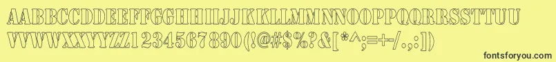 ArmyHollowThin Font – Black Fonts on Yellow Background