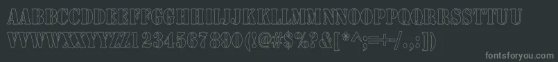 ArmyHollowThin Font – Gray Fonts on Black Background