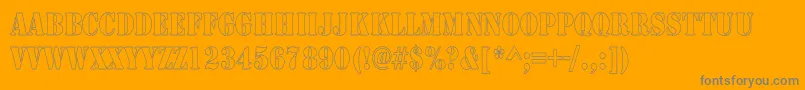ArmyHollowThin-Schriftart – Graue Schriften auf orangefarbenem Hintergrund