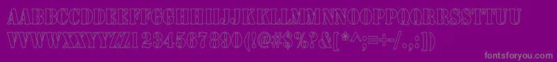 ArmyHollowThin-Schriftart – Graue Schriften auf violettem Hintergrund