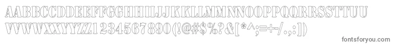 ArmyHollowThin Font – Gray Fonts on White Background