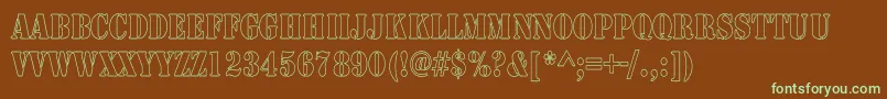 ArmyHollowThin Font – Green Fonts on Brown Background