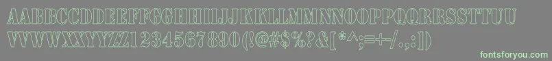 フォントArmyHollowThin – 灰色の背景に緑のフォント