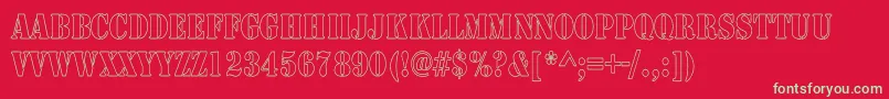ArmyHollowThin Font – Green Fonts on Red Background