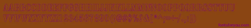 ArmyHollowThin Font – Purple Fonts on Brown Background