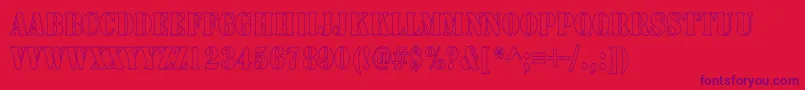 ArmyHollowThin Font – Purple Fonts on Red Background