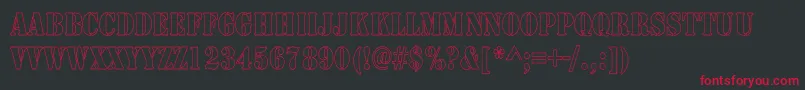 Подробнее о шрифте ArmyHollowThin Шрифт ArmyHollowThin – красные шрифты на чёрном фоне