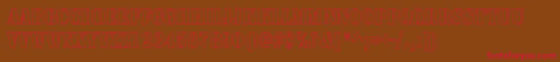 ArmyHollowThin Font – Red Fonts on Brown Background