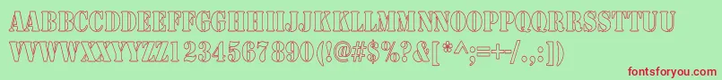 ArmyHollowThin Font – Red Fonts on Green Background