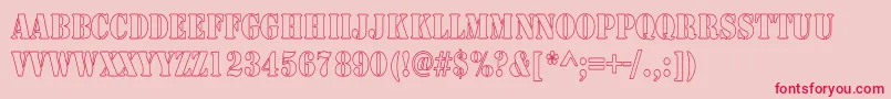 ArmyHollowThin-Schriftart – Rote Schriften auf rosa Hintergrund