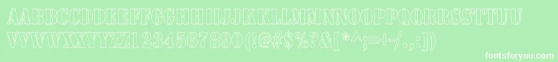 フォントArmyHollowThin – 緑の背景に白い文字