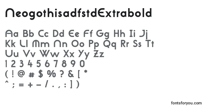 Schriftart NeogothisadfstdExtrabold – Alphabet, Zahlen, spezielle Symbole
