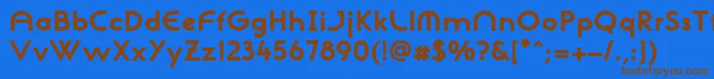 フォントNeogothisadfstdExtrabold – 茶色の文字が青い背景にあります。