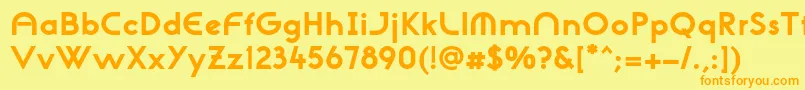 フォントNeogothisadfstdExtrabold – オレンジの文字が黄色の背景にあります。