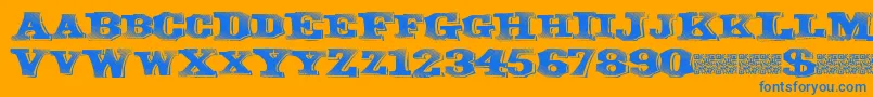 Greatband Font – Blue Fonts on Orange Background