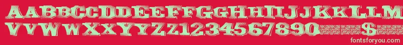 Greatband Font – Green Fonts on Red Background