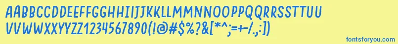 SomethingLooksNaturalItalic Font – Blue Fonts on Yellow Background