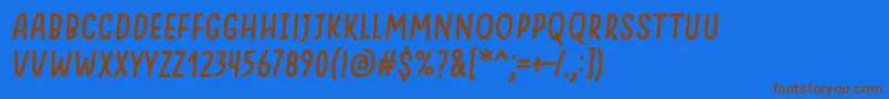 SomethingLooksNaturalItalic Font – Brown Fonts on Blue Background